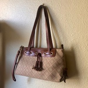 Dooney and Bourke Tan and Brown Shoulder Bag